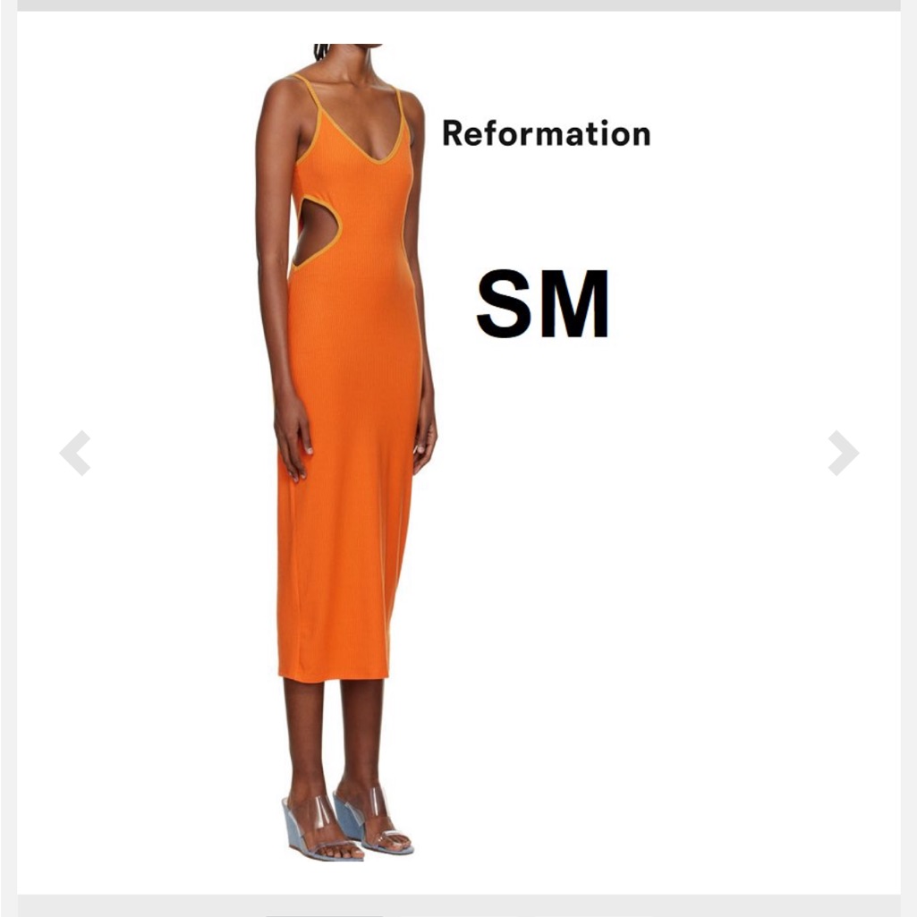 Nwt Reformation Lilou Midi Bodycon Cut-Out Dress